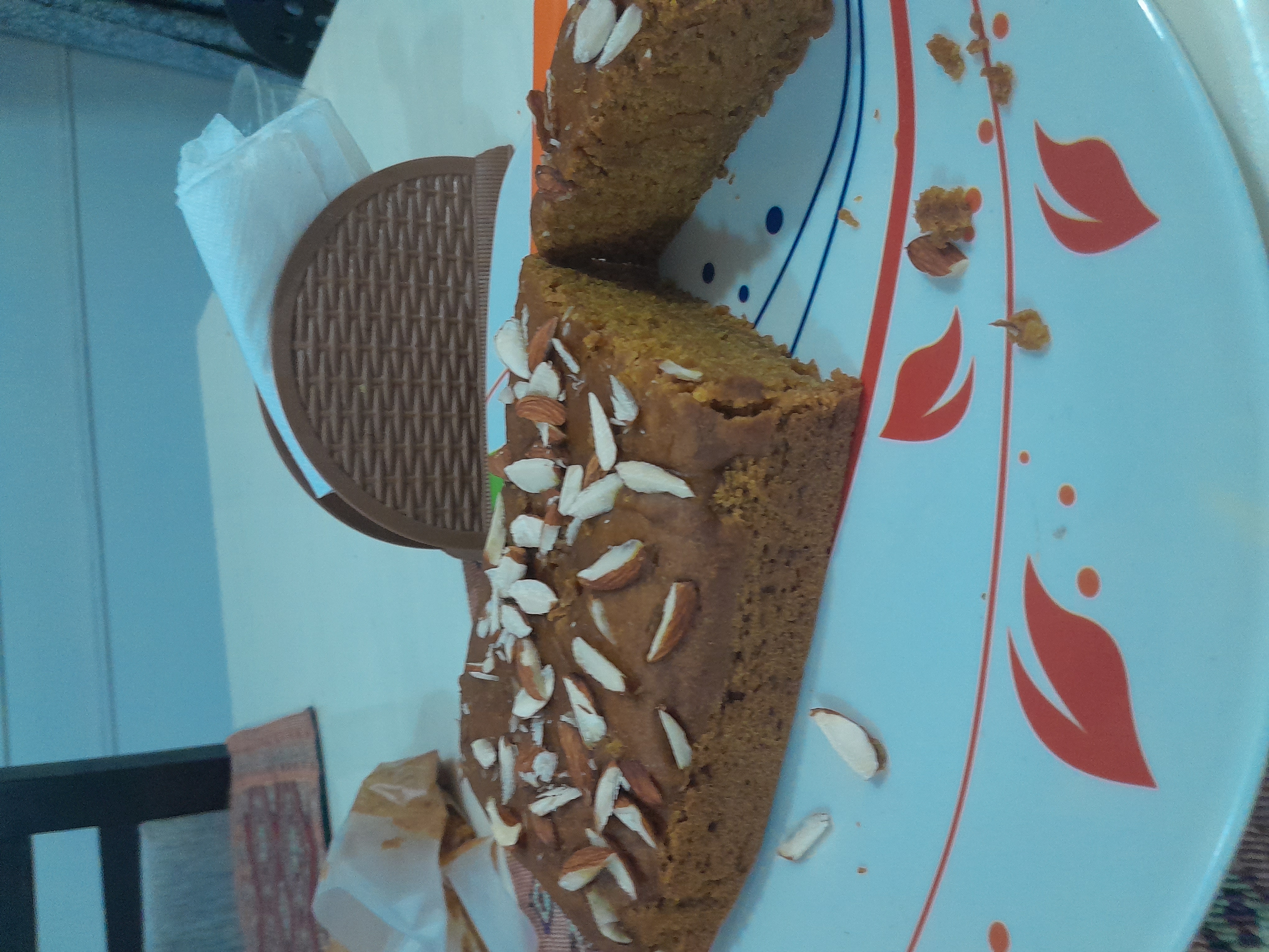 Banana, almonds teatime cake